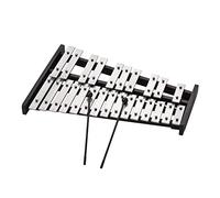 Fafeicy 25 Nota Piatti di Alluminio Xylofono GLOCKENSPIEL con Base in Legno e Nomi di Note Incise con Cerniera per Adulti Amante della Musica Principianti