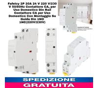 Fafeicy 2P 20A 24 V 220 V/230 V 50/60Hz Contattore CA, per Uso Domestico Din Rai