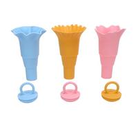 Fafeicy 3 Pezzi Porta Cono Gelato in Silicone, Riutilizzabili, Antigoccia, Pieghevoli, con Coperchi, Adatti per Coppe Gelato, Ghiaccioli e Dolcetti Congelati