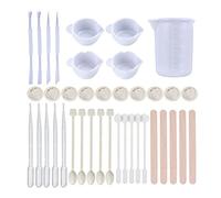 Fafeicy 39 Pezzi Kit di Strumenti di Misurazione di Misurazione in Silicone, Tazze da 100 Ml di Miscelazione di Cucchiai, Pipette di Trasferimento, Coppetti per le, Miscelazioni per