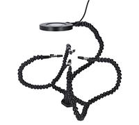 Fafeicy 5 Mani di Saldatura a Mano Flessibile Aiuta la Stazione di Saldatura a LED LED per Leggere il Tavolo dei Computer I Ventilatori di Plastica Blu Funzionano (BLACK)