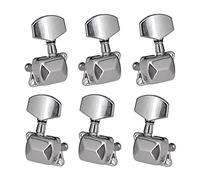 Fafeicy 6pcs Semi Chiuso Chitarring String Tuning PEGS 3L3R Guitar Machine Tuners Knobs per Elettrico o Acustico (SILVER)