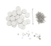 Fafeicy 72pcs Sublimation Sublimation Blanks Bulk Set in Acciaio Inossidabile e Catene a Sospensione di Sublimazione MDF per Accessori per Tazze Personalizzate Fai -da -te (SILVER)