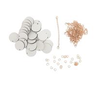 Fafeicy 72pcs Sublimation Sublimation Blanks Bulk Set in Acciaio Inossidabile e Catene a Sospensione di Sublimazione MDF per Accessori per Tazze Personalizzate Fai -da -te (GOLD)