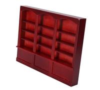 Fafeicy Accessori per Bambole Mini Libreria di Libreria Bookcase per la Casa delle Bambole Fatta in Legno con Fine Lavorazione Mini Dimensioni Facili da Trasportare (Rosso marrone)