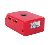 Fafeicy Adattatore per Batteria per Faro da Lavoro a LED Adatto per Batteria da 18 V con Caricatore Doppio USB Porta CC Custodia in ABS di Grado Industriale per Meccanici