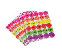 Fafeicy Adesivi per Prezzi, Etichette per Prezzi Autoadesive Rotonde a Colori, 6 Colori Vivaci per le Vendite di Parcheggi in Garage e Mercatini delle Pulci (35F 50 fogli/confezione)