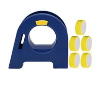 Fafeicy Applicatore di Nastro per Pittori Dispenser Principale per Mascheratura Taglierina Portatile per Pittura su Pareti di Pavimenti con 5 Rotoli Larghezza 35 Mm Adesivo Giallo