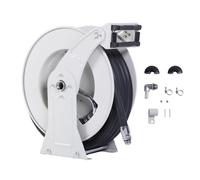 Fafeicy Avvolgitubo per Carburante Retrattile Riavvolgimento Automatico Avvolgitubo per Olio per Carichi Pesanti 3/4 Pollici X 32,81 Piedi con Ugello di Rifornimento per Veicolo