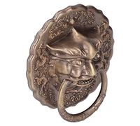 Fafeicy Battente per Porta Materiale in Ottone Anello per Porta Vintage 16x14,8 Cm Resistente Installazione su 2 Lati Testa di Animale in Bronzo per Porte Doppie Ingresso Cortile in Legno