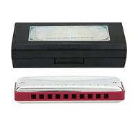 Fafeicy Blues Armonica 10 Fori Impermeabili in Acciaio Inossidabile Bomba Chiave BB per Principianti e Professionisti con Manuale Utente e Sacchetto di Stoffa Armonica (rosso)