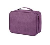 Fafeicy Borsa Organizer per Cavi da Viaggio Impermeabile in Nylon Cationico con Corda Elastica, Spazio Separato Fisso per Caricabatterie, Disco Rigido, Auricolari, Power Bank (PURPLE)