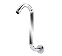 Fafeicy Braccio di Prolunga per Doccia a S, 20 cm, Acciaio Inossidabile G1/2, Cromato, Argento