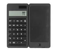 Fafeicy Calcolatore Desktop, con Funzione Blocco Note PAD LCD a 12 Cifre e Pulsanti Silenziosi a Batteria Solare, per L'uso Finanziario Contabile della Scuola Domestica di Ufficio (BLACK)