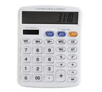 Fafeicy Calcolatrice da Tavolo, Risposta Tattile con Tasti Grandi, Display LCD a 12 Cifre, Doppia Alimentazione per Studenti e Ufficio