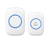 Fafeicy Campanello Wireless Senza Fili 300m Batteria (WHITE) | Trasmettitore Impermeabile IP44, 36 Suonerie, 4 Livelli di Volume, Configurazione Senza Spina, per Casa Ufficio Appartamento