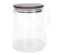 Fafeicy Caraffa per caffè in Vetro con Coperchio, Manico Termoisolante Design a Doppio Strato Brocca per caffè Trasparente per Succhi di tè e Latte 300ML 500ML (500ML)