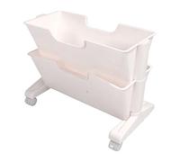 Fafeicy Carrello per Libreria Mobile Doppio Ripiano per Scrivania Rimovibile, Piccola Libreria in Plastica Robusta con Ruote per Riviste File Album Ricette Organizzatore Salvaspazio (WHITE)