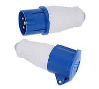 Fafeicy Connettore Industriale a 3 Poli, 16A Monofase Antideflagrante | Custodia impermeabile IP44, presa portatile 220-250 V, guscio termoplastico resistente agli urti, chiusura a rimbalzo