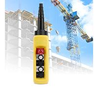 Fafeicy Controllo Paranco Gru 5A, Interruttore per Paranco a Catena con Pulsante Sollevamento e Arresto Emergenza 500V