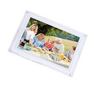 Fafeicy Cornice Digitale WiFi da 10,1 Pollici, Touch Screen HD 1280x800 con Rotazione Automatica Verticale e Orizzontale con Memoria da 32 GB per L'APP VPHOTO (WHITE)