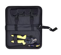 Fafeicy Crimpatrice a Cricchetto per Fili, Kit con 4 Mascelle | Combinazione spelafili e taglierina, controllo della tensione regolabile, matrici in acciaio inossidabile trattato