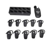 Fafeicy di Guida Turistica Wireless, Porta di Ricarica 5 V 2A 492 Piedi di Lavoro 1 Trasmettitore 10 Clear Sound Tour Receiver dell'auricolare per la Visita di Fabbrica (Spina europea)