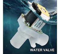 Fafeicy Elettrovalvola Elettrica DC 12V DN15 G1/2, Struttura in Plastica, Interruttore Ingresso Acqua Normalmente Chiuso, Intervallo di Pressione 0,02-0,8 MPa, Ideale per Sistemi Idrici Domestici