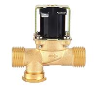 Fafeicy Elettrovalvola in Ottone Valvola dell'acqua Normalmente Chiusa da 1/2 Pollici DC12V DC24V Valvola Elettrica Unidirezionale Corpo in Ottone da 0,02 a 0,8 MPa per Sistemi di Controllo (DC12V)