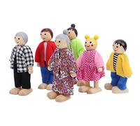 Fafeicy Figure di Bambola della Famiglia in Miniatura Pino Figure Giocattolo Accessorio per la Casa delle Bambole Educative per 1-7 Anni (6 burattini giapponesi e coreani)