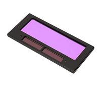 Fafeicy Filtro per Lenti per Saldatura Ad Oscuramento Automatico Solare, Area di Visualizzazione 91,5x34 Mm con Paralume DIN11, Commutazione Rapida 4/10000S per Protezione degli Occhi del Casco per