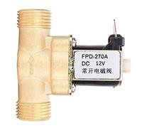 Fafeicy G1/2 Elettrovalvola in Ottone Normalmente Aperta Interruttore Ingresso Acqua Valvola Elettromagnetica DC12V per Sistemi di Controllo Automatico Dell'acqua (DC12V)