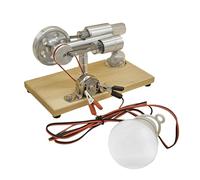 Fafeicy Generatore di elettricità con Motore Stirling Ad Aria Calda con Lampadina a LED, Base in Lega di Alluminio CNC, Esperimento Scientifico per Studenti e Adulti (YELLOW)