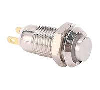 Fafeicy Interruttore a Pulsante in Metallo da 8 Mm Interruttore di Avviamento Autobloccante in Acciaio Inossidabile per Controllo Accessi e Attivazione di Apparecchiature per Campanelli a Bassa