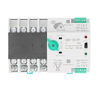 Fafeicy Interruttore di Trasferimento Automatico di Potenza, PC Argento 4P Interruttore di Trasferimento di Potenza 100A AC400V Commutazione Rapida 50kA per Selettore Elettrico di Controllo