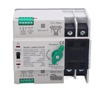 Fafeicy Interruttore di Trasferimento Automatico, PC Argento 2P Commutatore Doppia Alimentazione 125 A CA 400 V, Contatti in Argento Alloggiamento Ritardante per Generator Factory Mall Nursery Farm