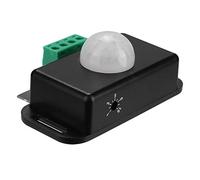 Fafeicy Interruttore Sensore Corpo a Infrarossi, Interruttore Sensore Metallo Plastica DC 12V 24V, Rilevamento 8 M, Angolo 60 Gradi, Ritardo da 1 a 10 Minuti per Controllo Luce LED nell'armadio del