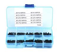 Fafeicy Kit Assortimento di Viti di Piccole Dimensioni 1000 Pezzi, Bulloni Autofilettanti in Acciaio Inossidabile M1, M1,2, M1,4 e M1,7 con Scatola di Plastica per la Riparazione di