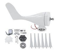 Fafeicy Kit Generatore Eolico 200 W con Frenatura Elettromagnetica, Turbina Eolica Verticale a 6 Pale in Fibra di Nylon, Controller di Imbardata Automatico per Ibrido Eolico Solare Home Farm Marine