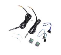 Fafeicy Kit Sensore di Temperatura Impermeabile Sonda in Acciaio Inossidabile da 2 Pezzi con Schede Adattatrici