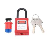 Fafeicy Lucchetto di Sicurezza in Acciaio Inossidabile, Design con Chiusura a Chiave con Grillo Isolato in Plastica, per Apparecchiature Industriali e Dispositivi Elettrici