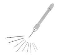 Fafeicy Mandrino per Morsa a Perno Doppio, Set per Trapano a Mano Morsa per Perno 10 Pezzi Set di Punte per Trapano Micro Elicoidali per Strumento di Riparazione di Orologi per Gioielli