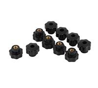 Fafeicy Maniglia per Pomello per Trattore, Maniglie per Pomello Rotondo Universale in Plastica Nera da 10 Pezzi M6 * 25 per Macchine Utensili con Impugnatura Comoda