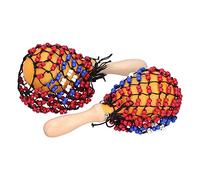 Fafeicy Martelli per Sabbia in Acero con Design a Rete di Perline Rosse e Blu, Ideali per Concerti e Feste, 26 Cm/10,2 Pollici, Martelli per Sabbia a Tamburello per Feste di Strumenti Musicali a