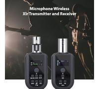 Fafeicy Microfonico UHF, Set Microfono Dinamico Ricaricabile con Trasmettitore e Ricevitore XLR, Portata 50 M per Chitarre Elettriche e Mixer Audio