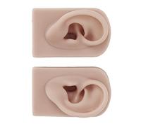Fafeicy Modello di Orecchio in Silicone, Orecchio Flessibile in Pelle Umana Riutilizzabile Morbida per la Pratica del Piercing, 2 Pezzi 8x5x3,5 Cm Espositore per Gioielli per Addestramento (Pelle