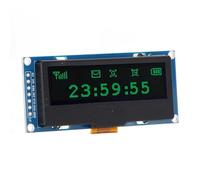 Fafeicy Modulo Display OLED da 2,23 Pollici Risoluzione 128x32 SSD1305 Controller Interfaccia SPI I2C 3,3 V per Elettronica Fai-da-te Controllo Industriale Smart Home (MRC162C Display verde)