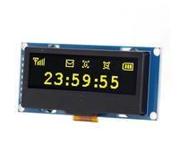 Fafeicy Modulo Display OLED da 2,23 Pollici Risoluzione 128x32 SSD1305 Controller Interfaccia SPI I2C 3,3 V per Elettronica Fai-da-te Controllo Industriale Smart Home (MRC162D Display giallo)