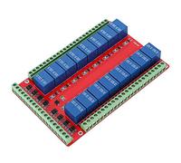 Fafeicy Modulo relè a 16,Relè Originale di Alta qualità,Interfaccia Isolata Accoppiatore Ottico,Pull-in a Basso Livello,Funzione di Connessione Inversa,DC5V/12V/24V,Con Foro di Montaggio,Compatto