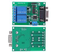 Fafeicy Modulo relè seriale RS232 2 DB9 con filtro | Plastica durevole, protocollo UART, controllo remoto, 12V DC, 10A, 2 porte I O espansione, uscita low level